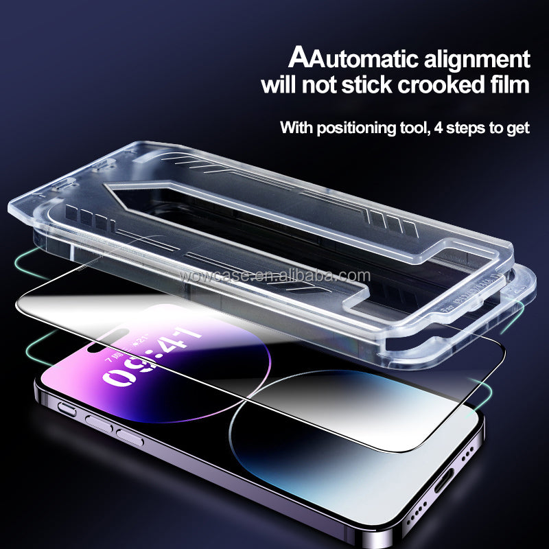 iPhone All Models Automatic Dust Removal Privacy Screen Protector With Applying Kit