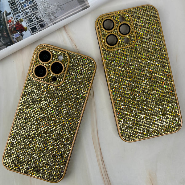 iPhone All Model Diamond Glitter Case with Built-in Camera Lens Glass