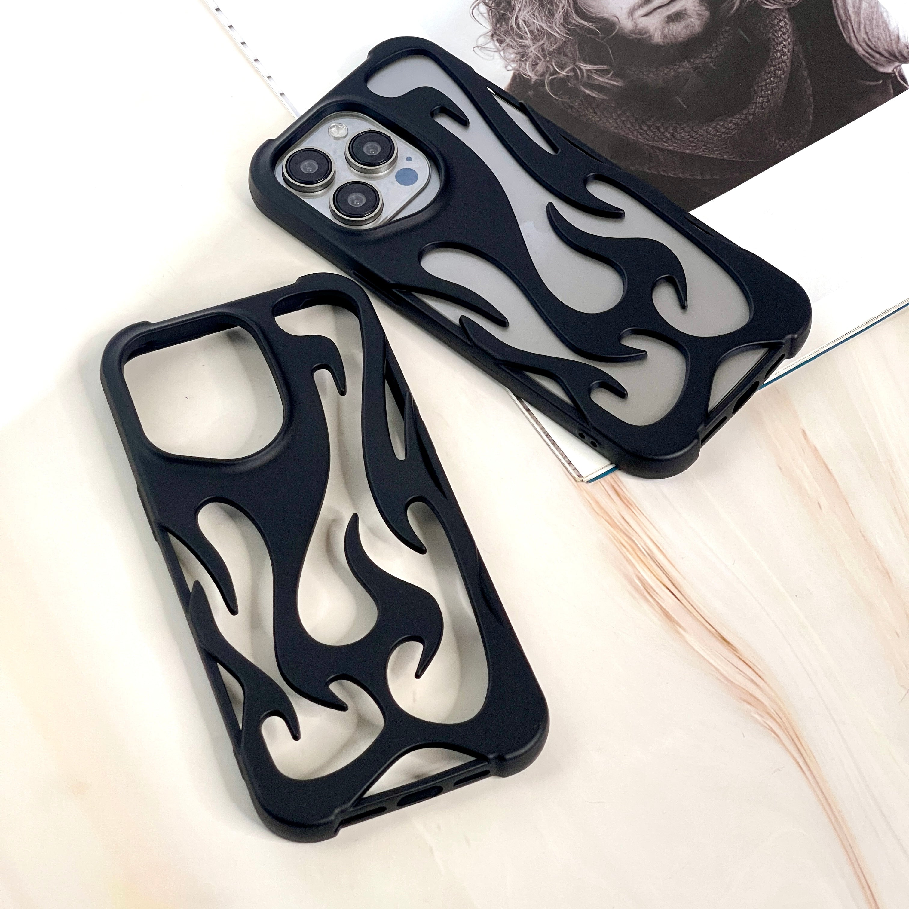 iPhone all Models FireFlame Metal Feel Flexible Shock Proof Case